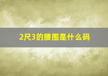 2尺3的腰围是什么码