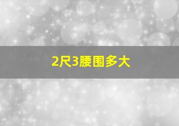 2尺3腰围多大