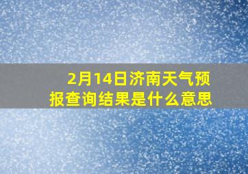 2月14日济南天气预报查询结果是什么意思