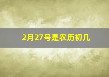 2月27号是农历初几