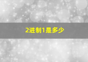 2进制1是多少