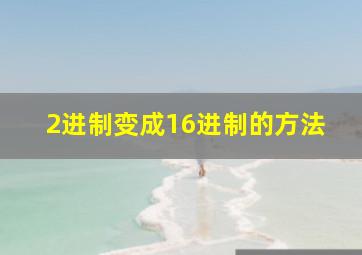 2进制变成16进制的方法