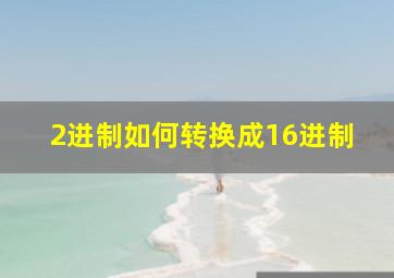 2进制如何转换成16进制