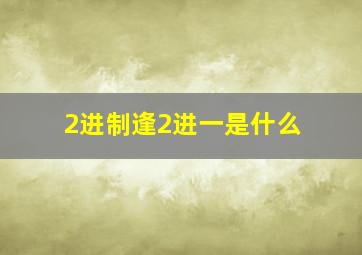 2进制逢2进一是什么