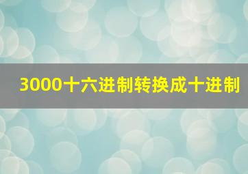 3000十六进制转换成十进制