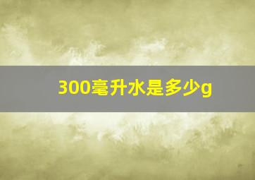 300毫升水是多少g