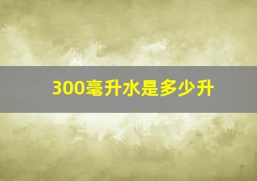 300毫升水是多少升