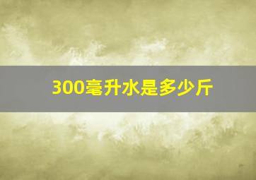 300毫升水是多少斤