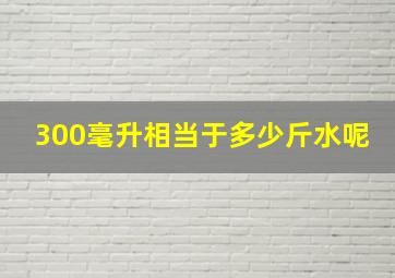 300毫升相当于多少斤水呢