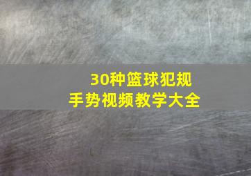 30种篮球犯规手势视频教学大全