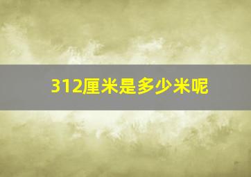 312厘米是多少米呢