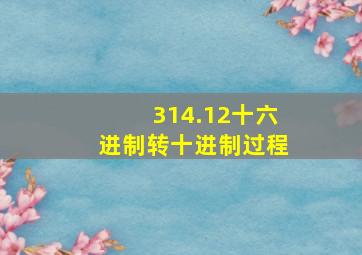 314.12十六进制转十进制过程