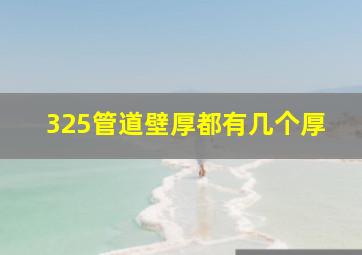 325管道壁厚都有几个厚