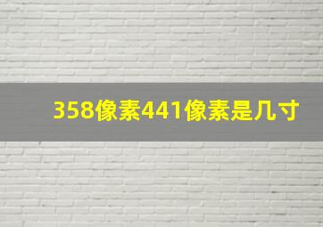 358像素441像素是几寸