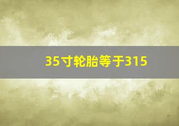 35寸轮胎等于315