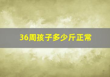 36周孩子多少斤正常