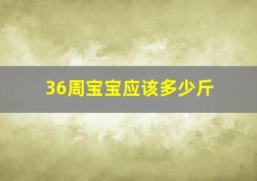 36周宝宝应该多少斤