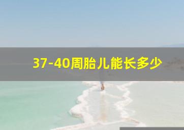 37-40周胎儿能长多少