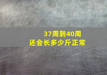 37周到40周还会长多少斤正常