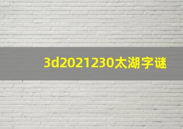 3d2021230太湖字谜