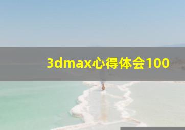 3dmax心得体会100