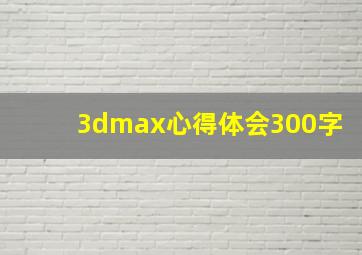 3dmax心得体会300字