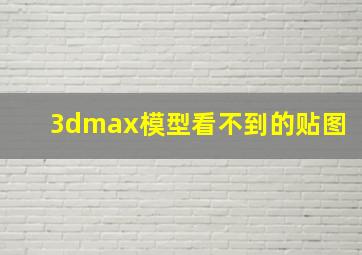 3dmax模型看不到的贴图