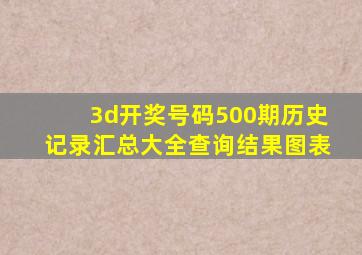 3d开奖号码500期历史记录汇总大全查询结果图表