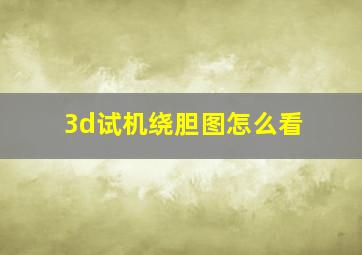 3d试机绕胆图怎么看