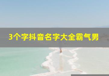 3个字抖音名字大全霸气男