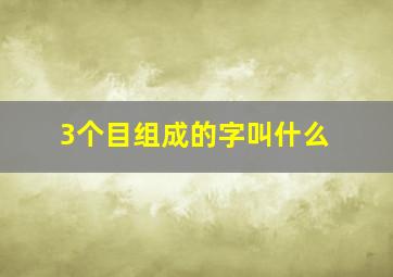 3个目组成的字叫什么