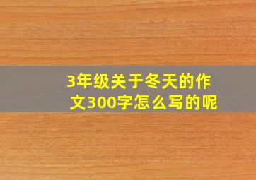 3年级关于冬天的作文300字怎么写的呢