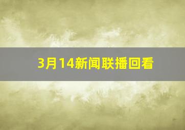 3月14新闻联播回看