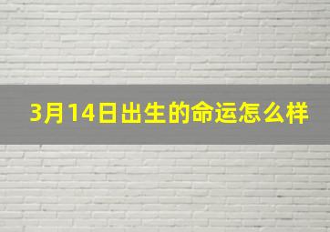 3月14日出生的命运怎么样