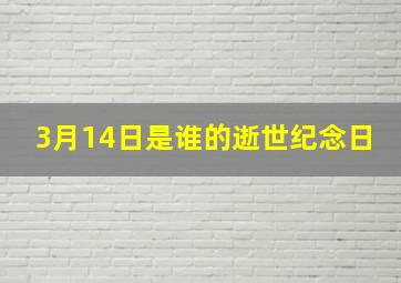 3月14日是谁的逝世纪念日