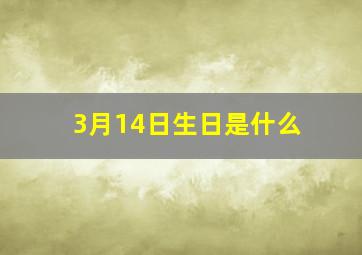 3月14日生日是什么