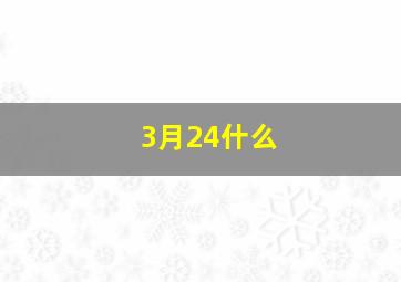 3月24什么