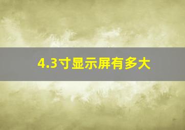 4.3寸显示屏有多大