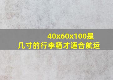 40x60x100是几寸的行李箱才适合航运