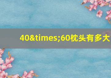 40×60枕头有多大