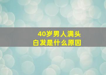 40岁男人满头白发是什么原因