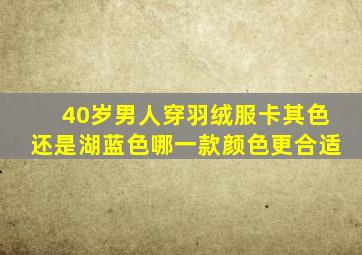 40岁男人穿羽绒服卡其色还是湖蓝色哪一款颜色更合适