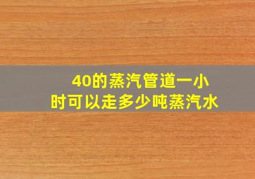 40的蒸汽管道一小时可以走多少吨蒸汽水