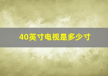 40英寸电视是多少寸