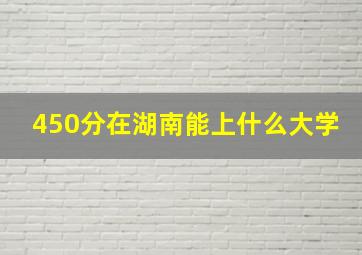 450分在湖南能上什么大学