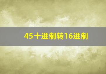 45十进制转16进制