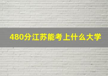 480分江苏能考上什么大学