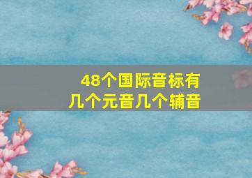 48个国际音标有几个元音几个辅音