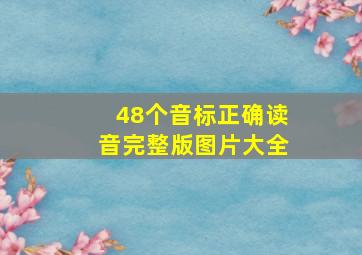 48个音标正确读音完整版图片大全