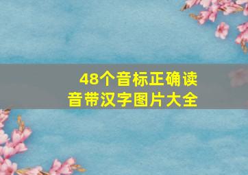 48个音标正确读音带汉字图片大全